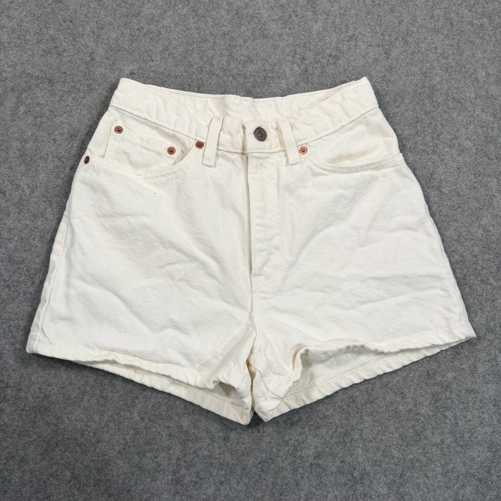 Levi's Vintage White Wash Denim 512 Slim Fit Jean Shorts Junior's Size 7